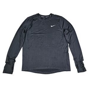 NIKE DRI‑FIT RUNNING LONG SLEEVE ATHLETIC SHIRT – WOMEN’S SMALL – BLACK